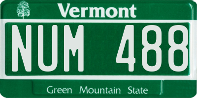 VT license plate NUM488