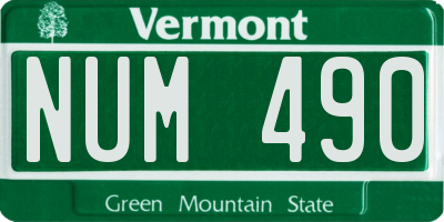 VT license plate NUM490