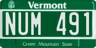 VT license plate NUM491