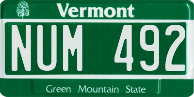VT license plate NUM492