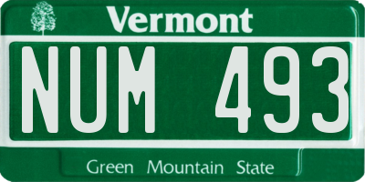 VT license plate NUM493