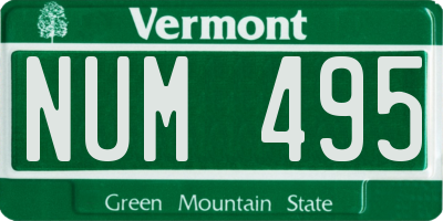 VT license plate NUM495