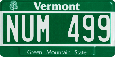 VT license plate NUM499