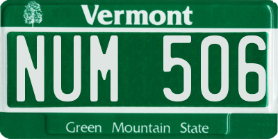 VT license plate NUM506
