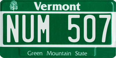 VT license plate NUM507