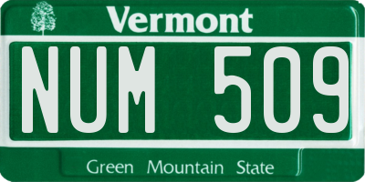 VT license plate NUM509