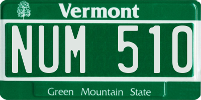 VT license plate NUM510