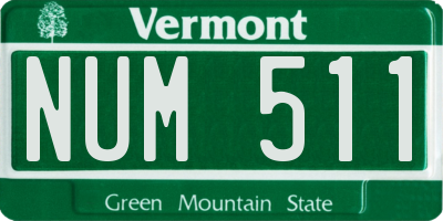 VT license plate NUM511
