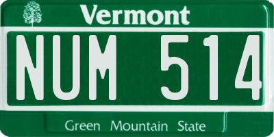 VT license plate NUM514
