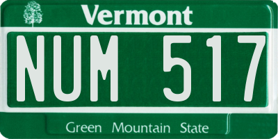 VT license plate NUM517