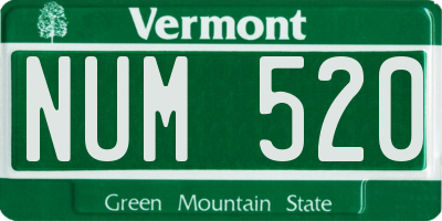 VT license plate NUM520