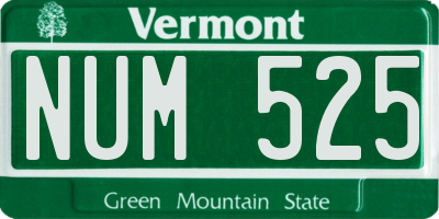 VT license plate NUM525