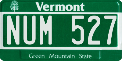 VT license plate NUM527