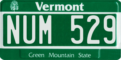 VT license plate NUM529