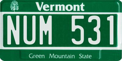 VT license plate NUM531