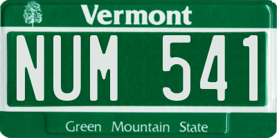 VT license plate NUM541