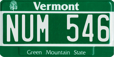 VT license plate NUM546