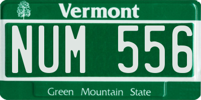 VT license plate NUM556