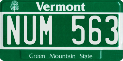 VT license plate NUM563