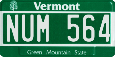VT license plate NUM564