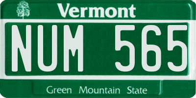 VT license plate NUM565