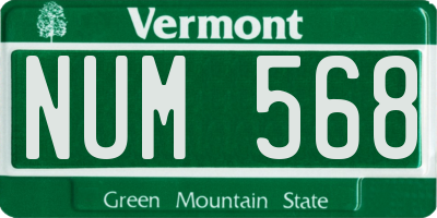 VT license plate NUM568
