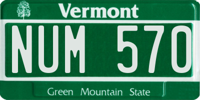 VT license plate NUM570