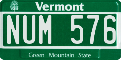 VT license plate NUM576