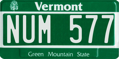 VT license plate NUM577