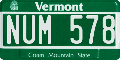 VT license plate NUM578
