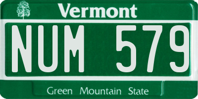 VT license plate NUM579