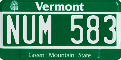 VT license plate NUM583