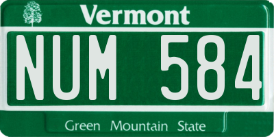 VT license plate NUM584