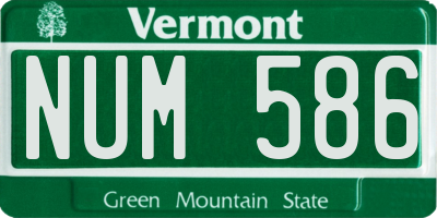 VT license plate NUM586