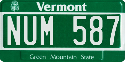 VT license plate NUM587