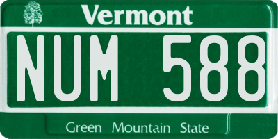 VT license plate NUM588