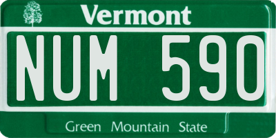 VT license plate NUM590