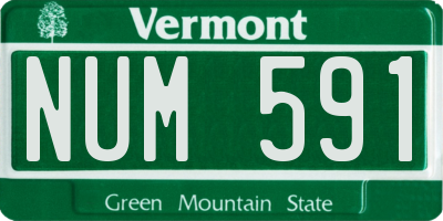 VT license plate NUM591