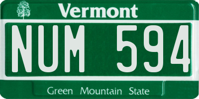 VT license plate NUM594