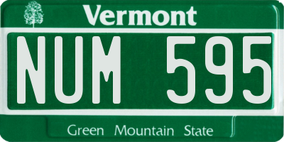 VT license plate NUM595