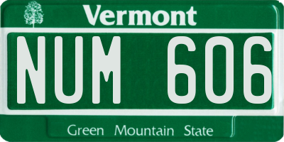 VT license plate NUM606