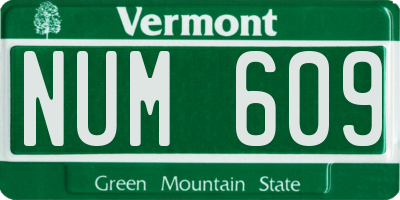 VT license plate NUM609