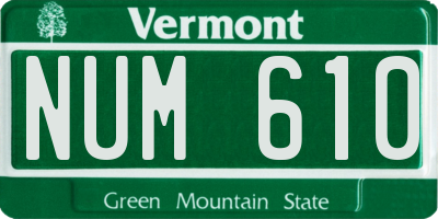 VT license plate NUM610