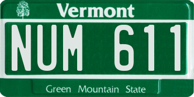 VT license plate NUM611