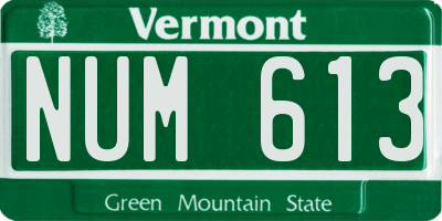 VT license plate NUM613