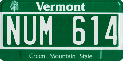 VT license plate NUM614