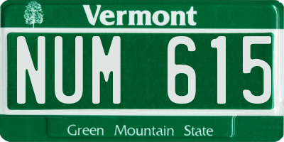 VT license plate NUM615