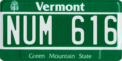 VT license plate NUM616