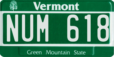 VT license plate NUM618