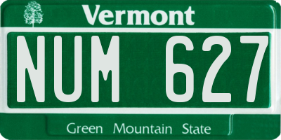 VT license plate NUM627